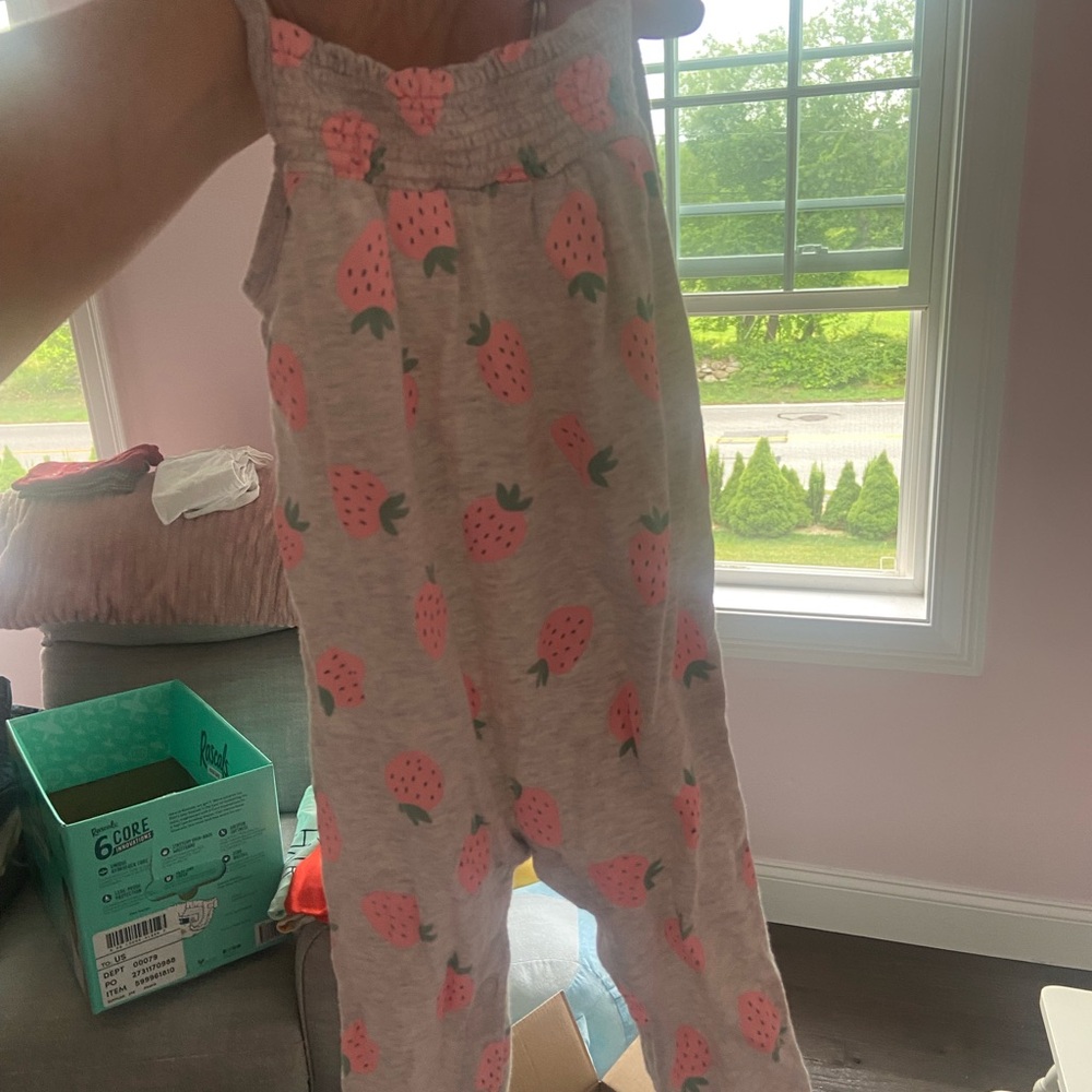 Carter's Pink Strawberry Print Romper